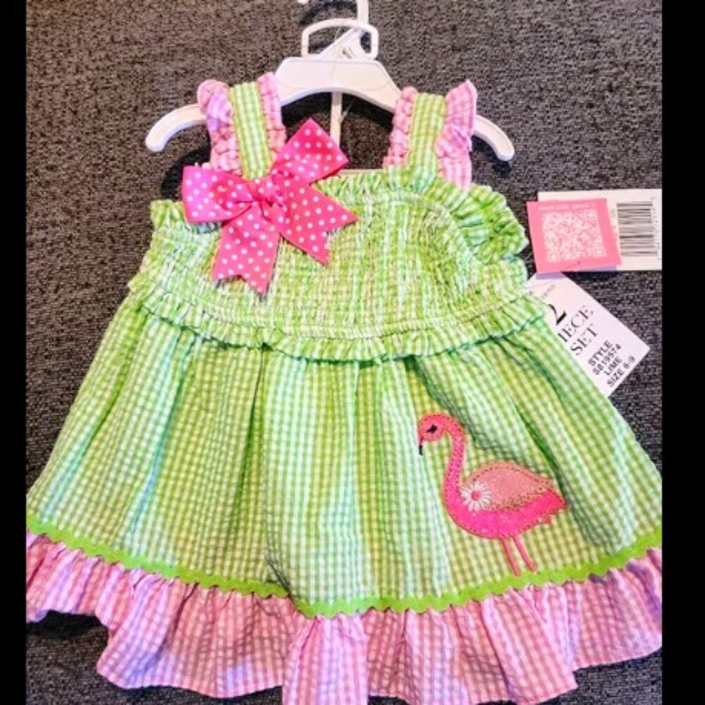 Rare Editions Dress and Bloomers Set 6-9 Months NWT